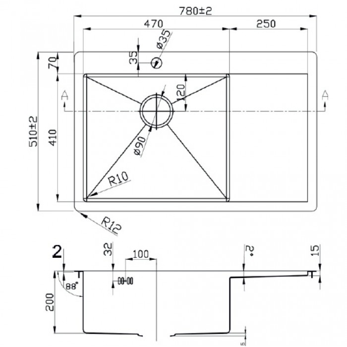 Zorg ZL R-780510 L Мойка кухонная прямоугольная Zorg  - Вид №2