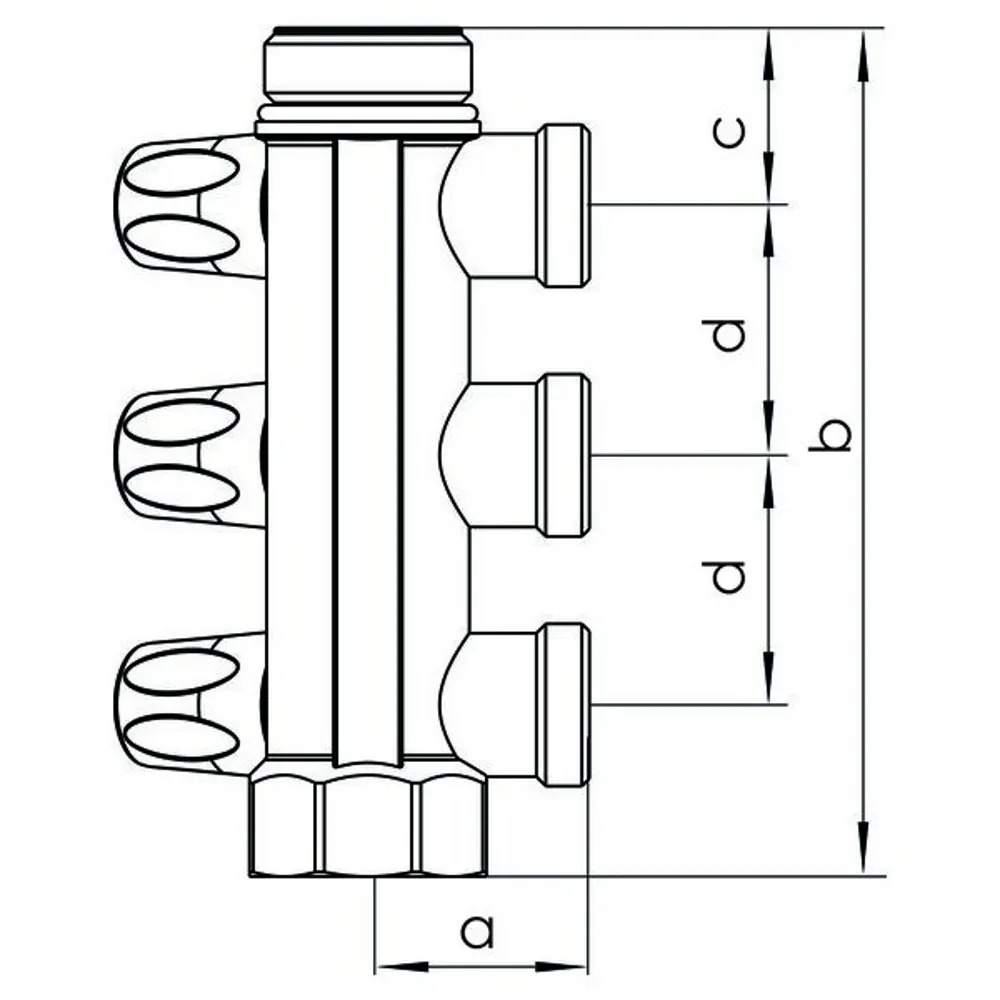 Коллектор Rehau Rautitan MX на 3 выхода, 1"x3/4", евроконус 131645 РЕХАУ STLM-2053918 - Вид №4