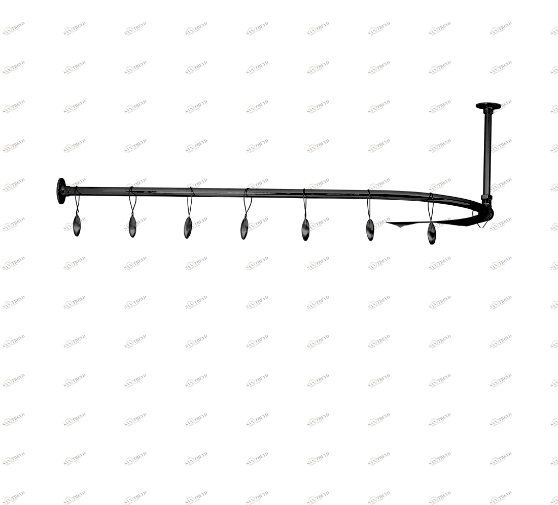 Gentry Home Карниз для штор для душа Shower curtain rail Темный никель GH101462 