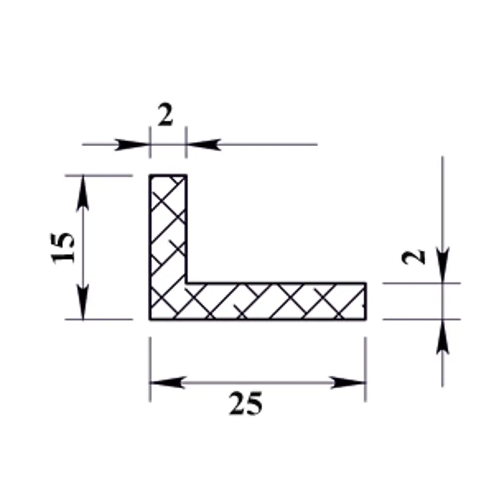 Профиль алюминиевый угловой 25х15х2x1000 мм Santreyd STLM-2062976 - Вид №2