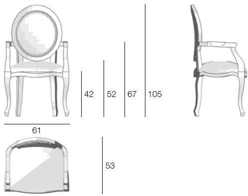 Il Giardino di Legno Стул с подлокотниками Mozaic - noce Moza0242 - Вид №5