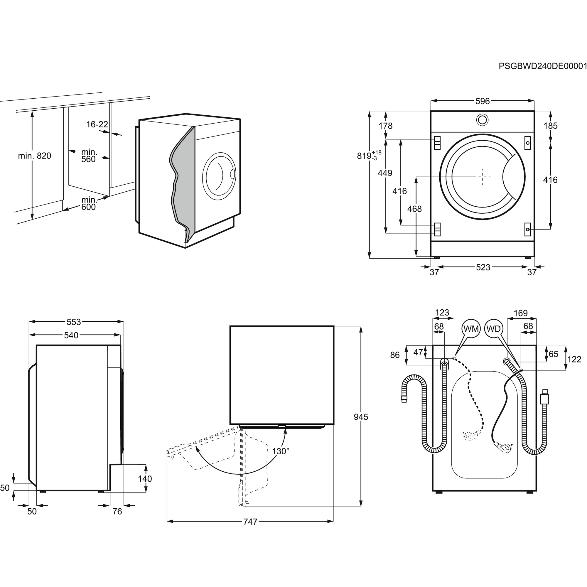 9136689 Встраиваемая стирально-сушильная машина AEG L7WBE68SI STDN-0147523 - Вид №11