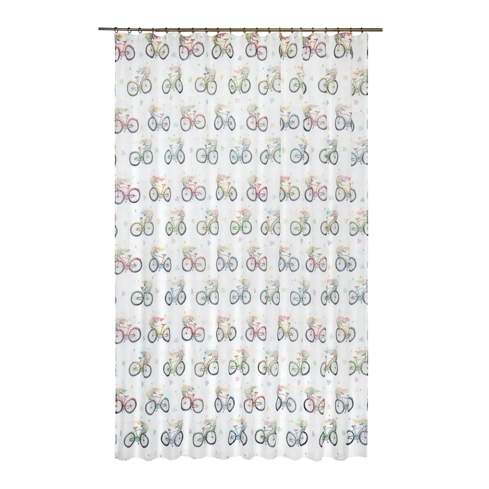 Тюль на ленте «Велосипеды» 250x280 см полиэстер цвет белый GARDEN STLM-2176566