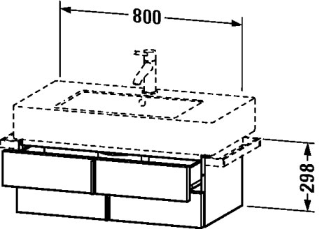 VE621307575 Vero Тумбочка подвесная Лен, декор Duravit - Вид №2