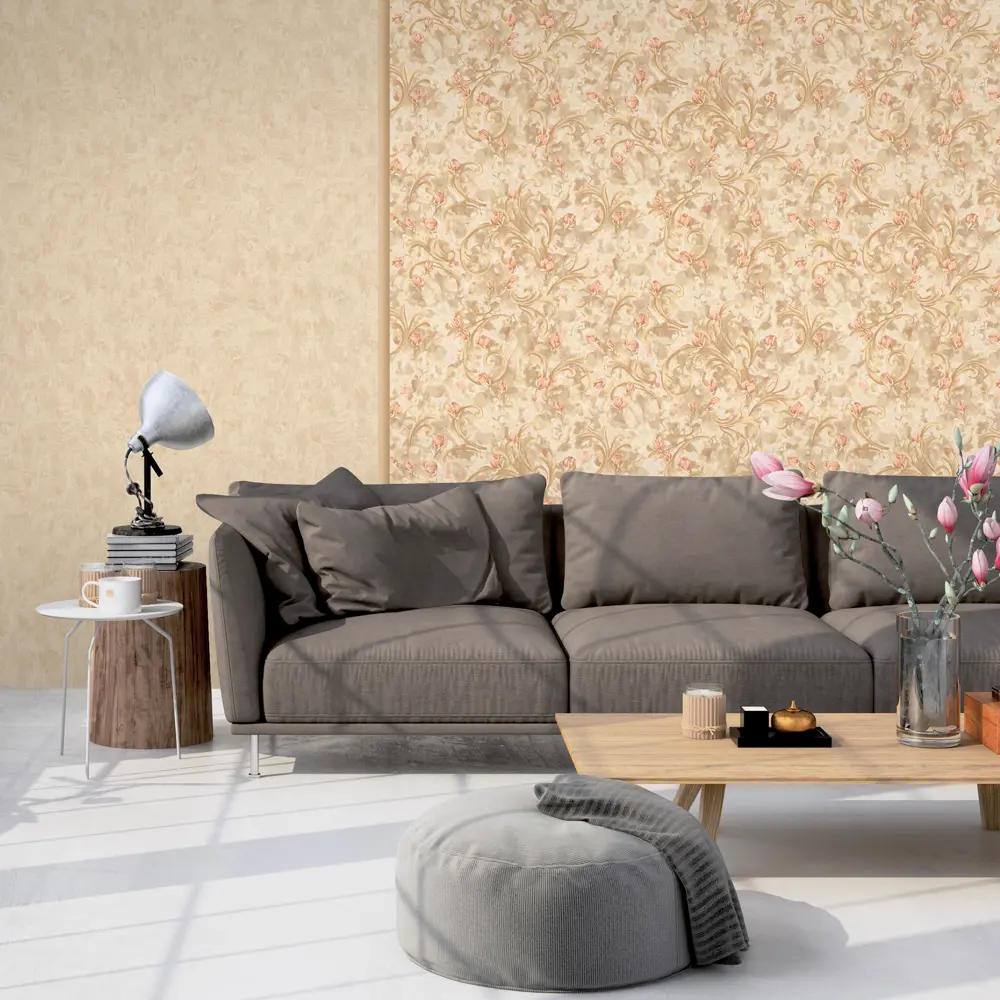 Обои флизелиновые Euro Decor Rosalina бежевые 1.06 м 1159-01 STLM-2032253 - Вид №3