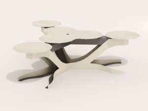 Модульная стальная скамья с порошковым покрытием на стержне