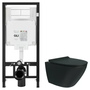 Комплект инсталляции Oli 80 Eco с безободковым унитазом Teymi Tiko