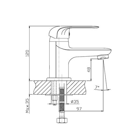 Orange Iris M41-021cr однорычажный смеситель для раковины Хром sun-id-1517059 - Вид №1