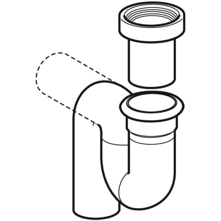 GEBERIT 167.734.16.1 Сифон Geberit для чаши «Генуя», вертикальный выпуск  - Вид №1