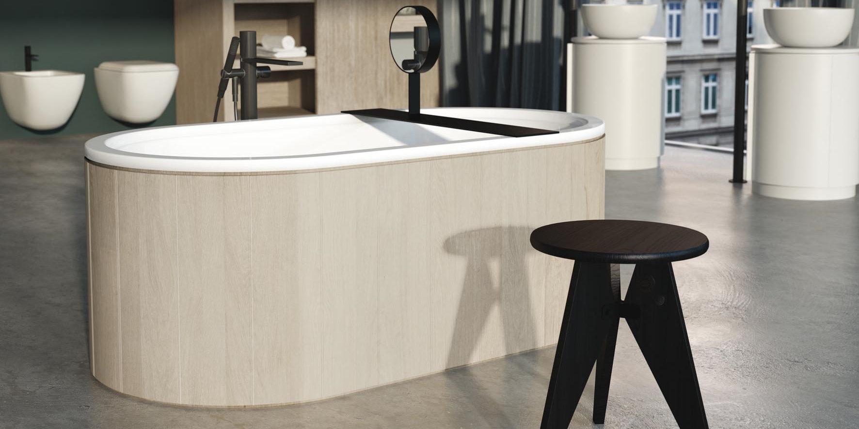 Cielo Ванна отдельностоящая Cibele Arcadia Rovere Sbiancato Ceramica Cielo CIBATROVERESBIANCATO - Вид №2