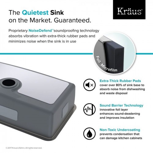 Dex KD1US33B Мойка кухонная прямоугольная Krausru  - Вид №6