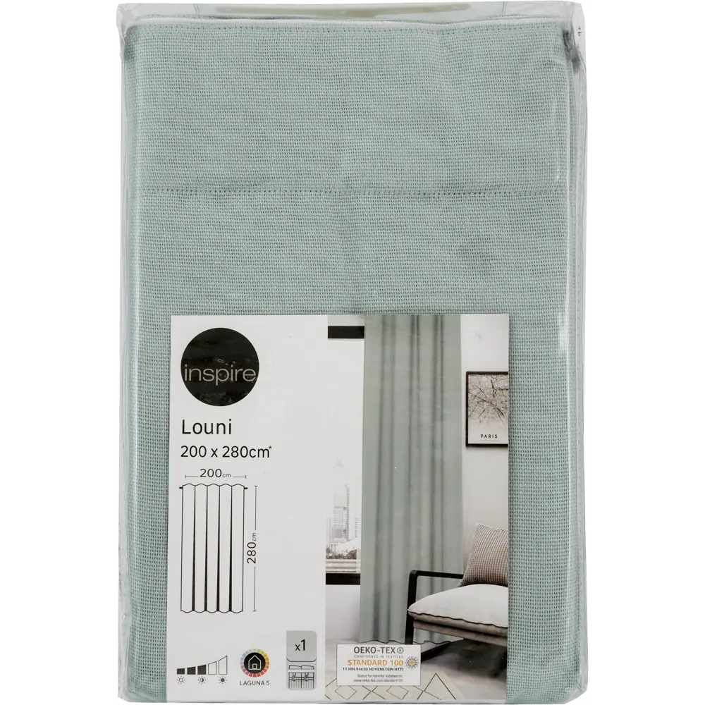 Штора на ленте Inspire Louni 200x280 см цвет светло-бирюзовый Laguna 5 82489442 STLM-2016618  - Вид №4