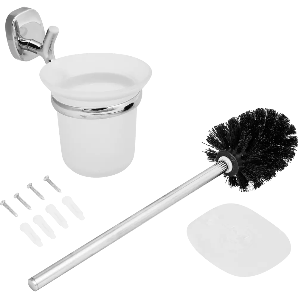 Держатель ершика для унитаза Lemer Nature стекло цвет хром/стекло STLM-2050645 - Вид №3