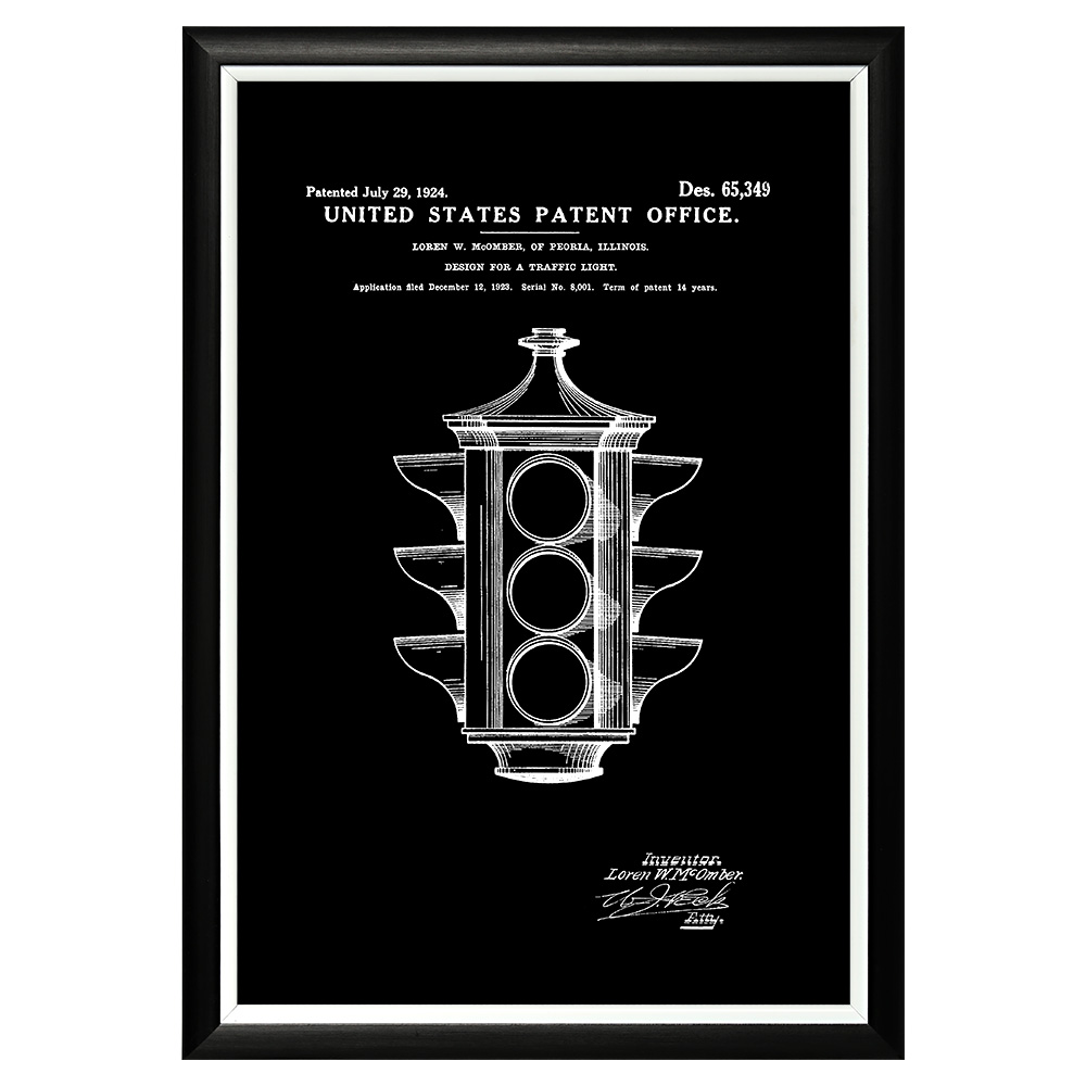 896521353_1818 Арт-постер «Патент на светофор, 1924» Object Desire 