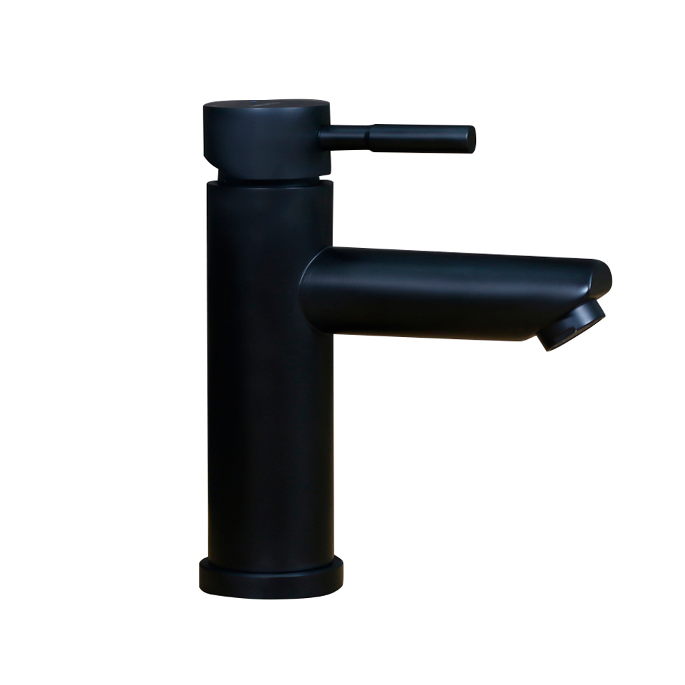 Смеситель д/ум MELANA-610101B Tondo нерж.сталь, однорычажный, черный, литой излив 610101B черный - Вид №1