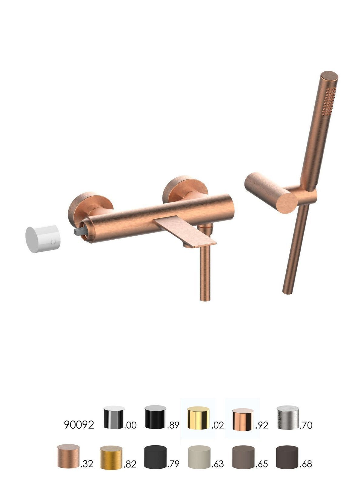 Настенный смеситель для ванны с ручным душем Rubinetterie Frattini Narciso S ARCH-00102282 - Вид №11