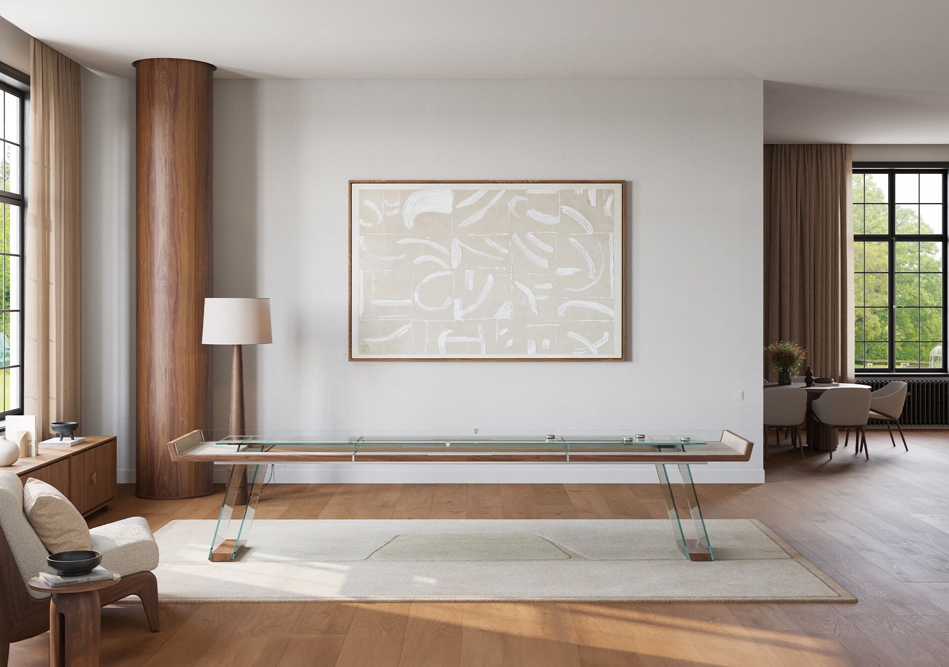 Стол для Шаффлборда из массива дерева и стекла Impatia ARCH-00098020 - Вид №9