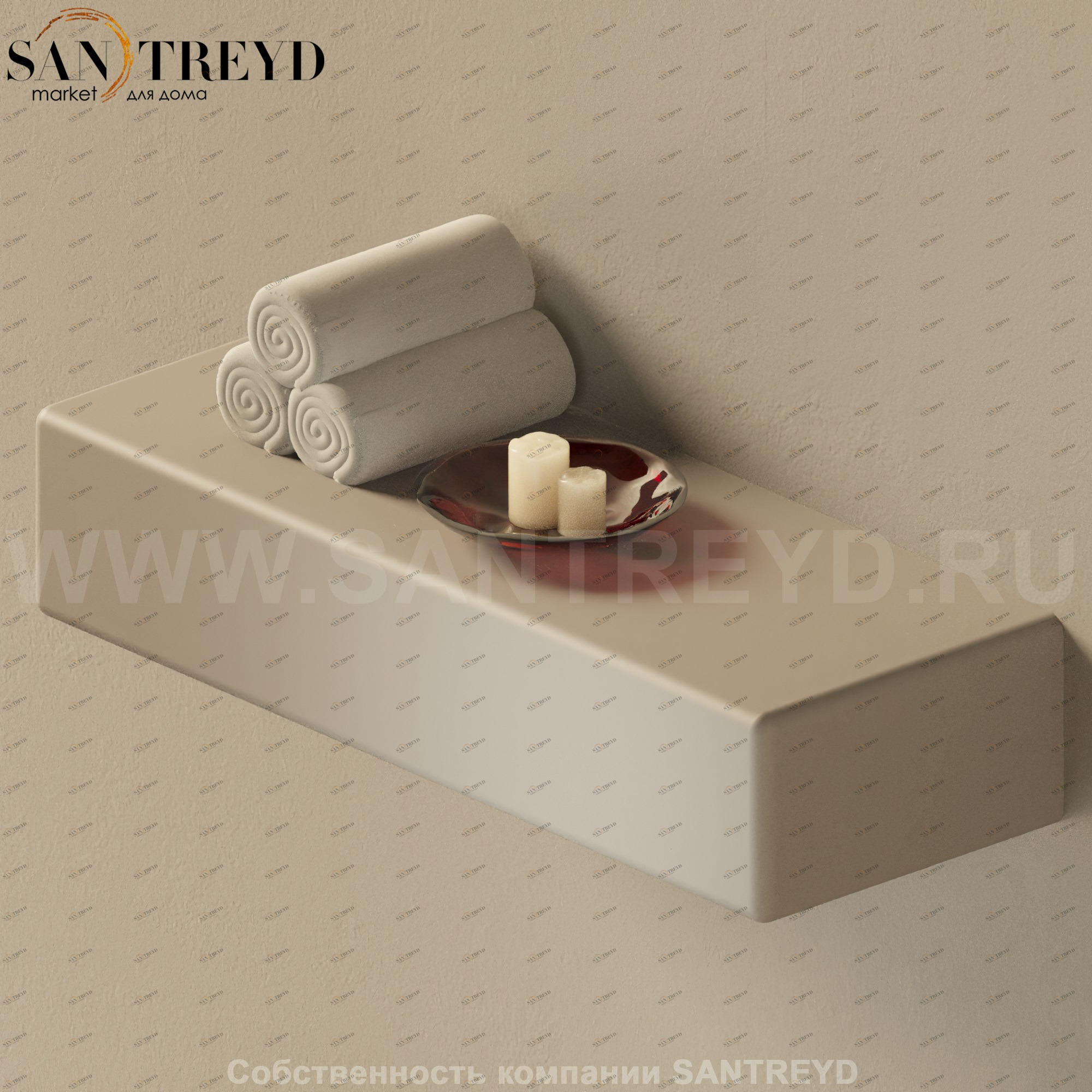 Flaminia BRICK Полка серая 5090.1019 Ceramica Flaminia 50901019