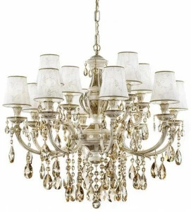 Possoni Illuminazione Антикварная люстра из белого / золота с кристаллами swarovski® Windsor 888/8+4-pz-gs