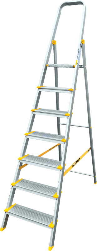 Стремянка алюминиевая профессиональная, анодированная, ширина ступени 130 мм. 7 ст.