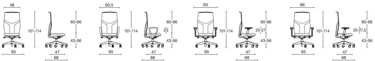 Diemme Офисный стул из полипропилена с 5 спицами и подлокотниками Fit sun-id-1372519 - Вид №5