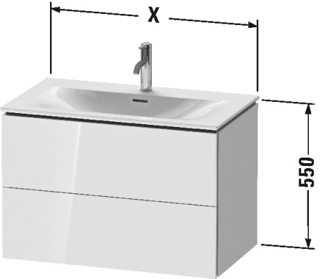 LC630701818 L-Cube Тумбочка подвесная Белый матовый, декор Duravit - Вид №2