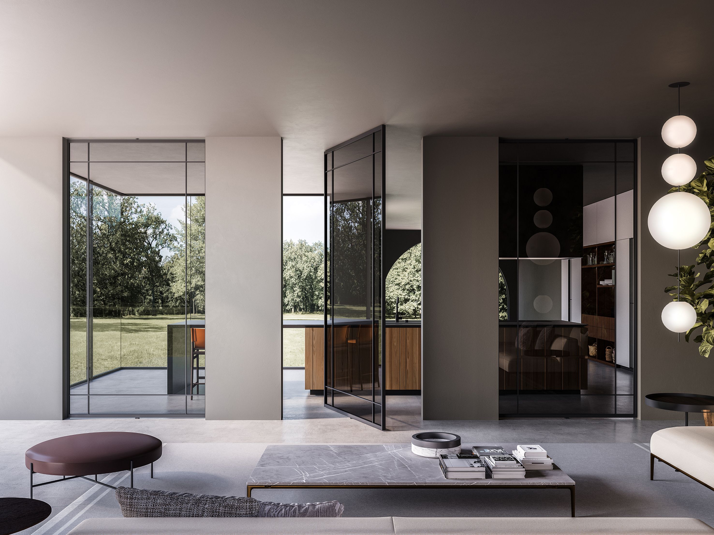 Алюминиевая и стеклянная поворотная дверь ADL Deco ARCH-00039330 - Вид №1