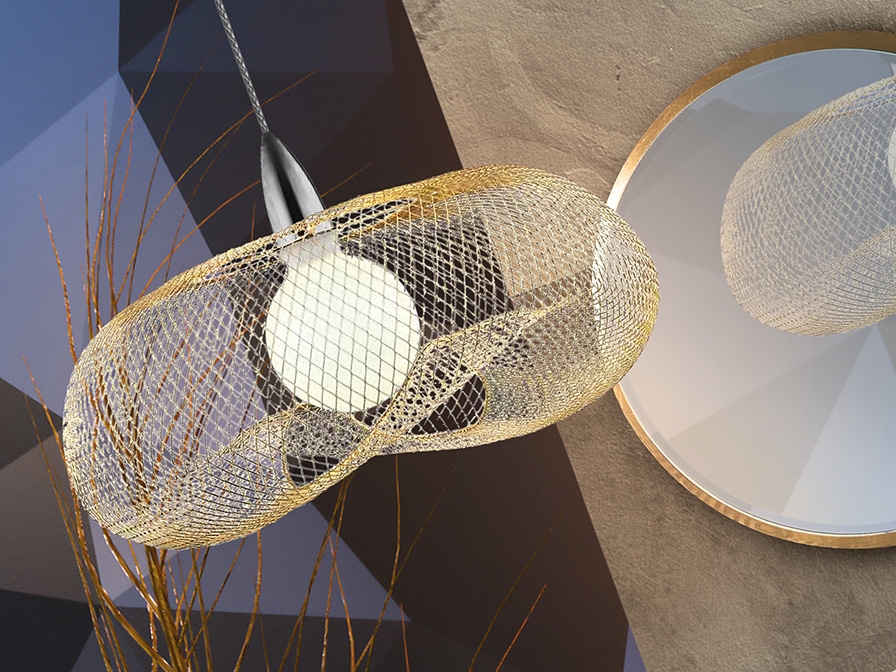 108985 Подвесной светильник 1L хром/золотой Schuller Forma