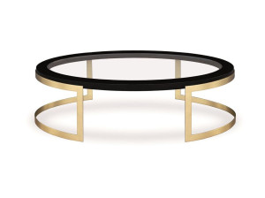 Стеклянный овальный журнальный столик