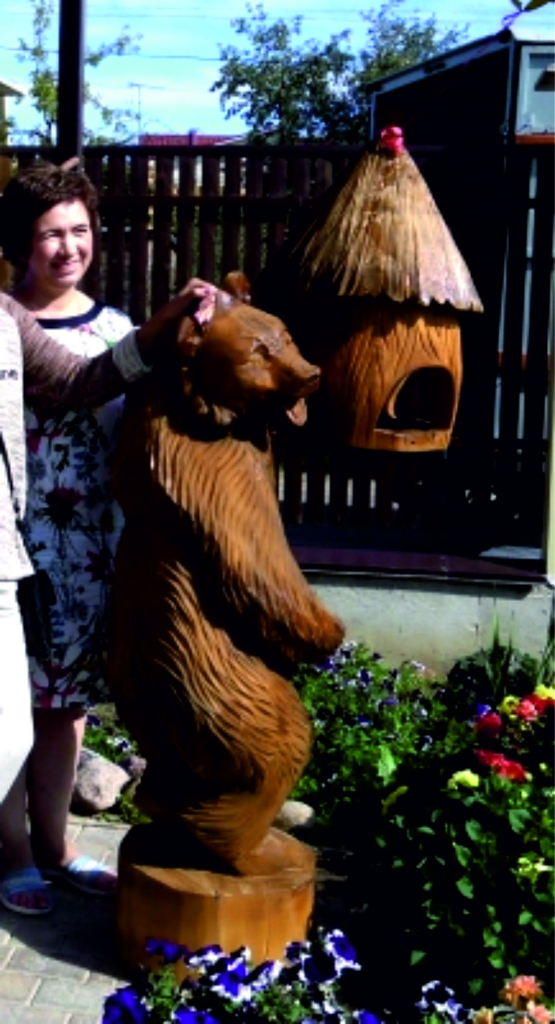 9286 МЕДВЕДЬ и улей, кормушка для птиц (дерево) LAB.Space 