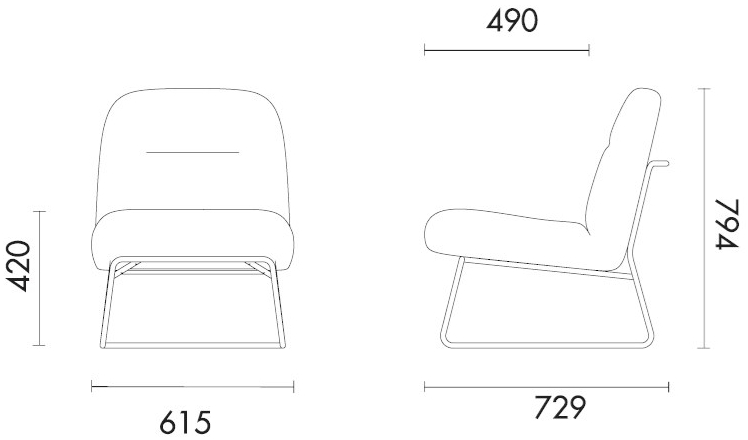 Grado Design Санное кресло из ткани Puffy Gm-a-178 - Вид №4
