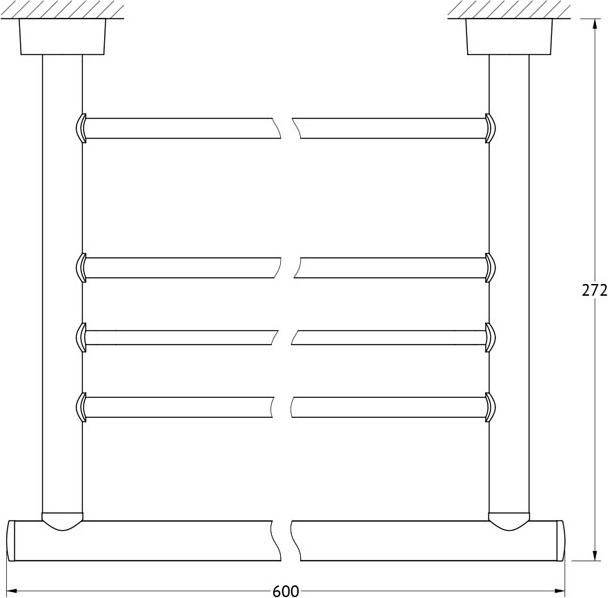 NOS 042 Полка для полотенец со штангой 60 cm FBS Nostalgy - Вид №1