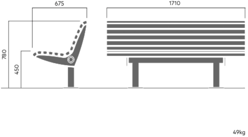 VESTRE Скамья из стали и дерева со спинкой Urban sun-id-1457898 - Вид №10