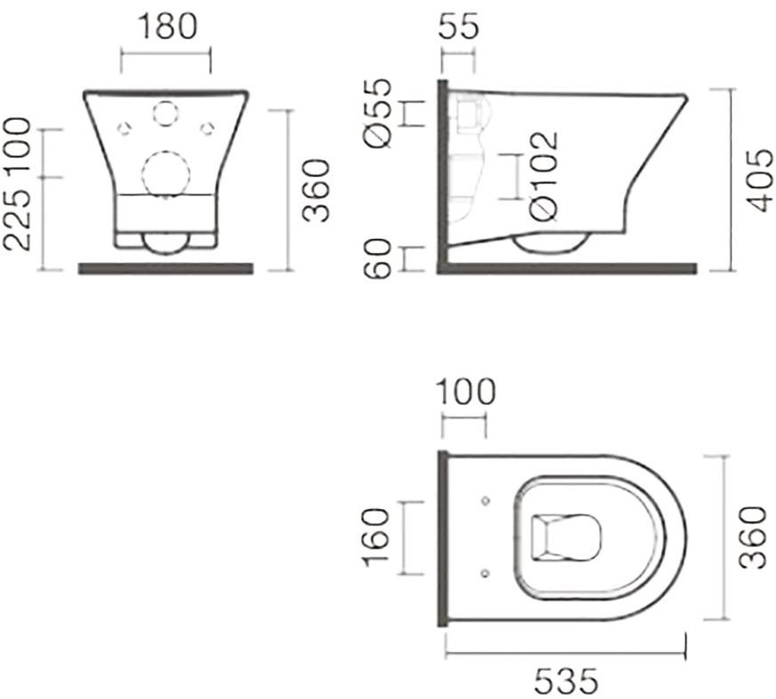 S10075918200000;S80200481600000 Подвесной унитаз настенный Белый Sanitana  Португалия  - Вид №2