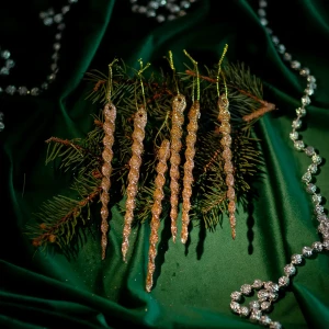 89377722 Новогоднее украшение Сосульки 391 шампань 6 шт. STLM-1416873