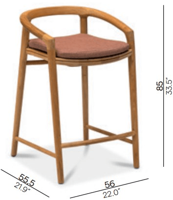 MANUTTI Табурет из тикового дерева со спинкой Solid Bs73 - Вид №8