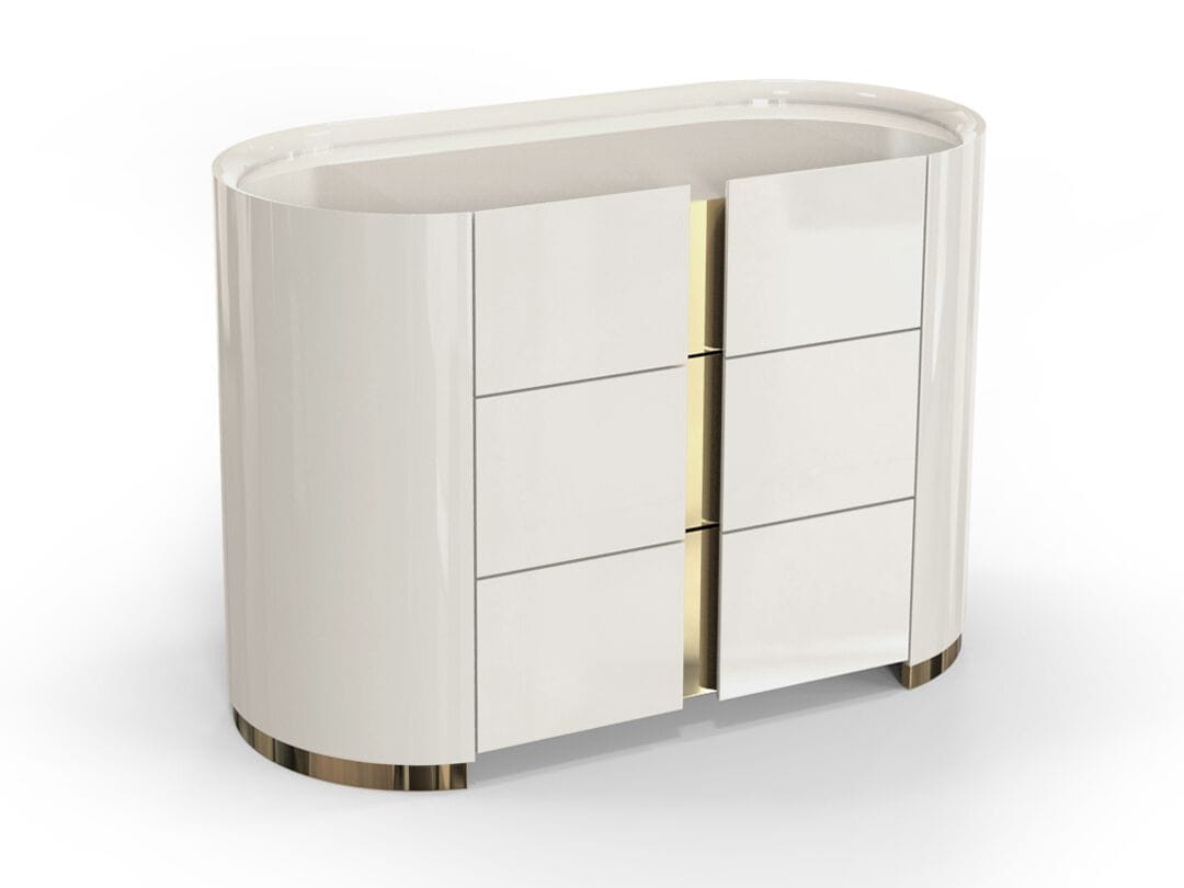 Деревянная овальная тумбочка с ящиками Bizzotto Italia Atmosphera ARCH-00147902