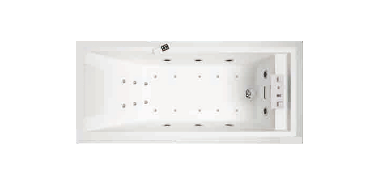 Ванна Dynamic Plus Novellini SENSE 4 с набортным смесителем и панелями из белого ореха SE4N19080T7U3Q - Вид №2