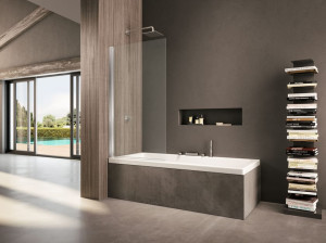 Стеклянная стена ванны