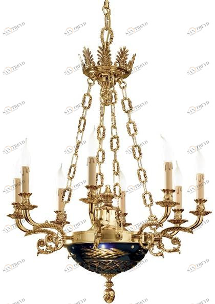 Possoni Illuminazione Люстра из чистого золота с градиентом и синим кристаллом Noemi 236/8+2