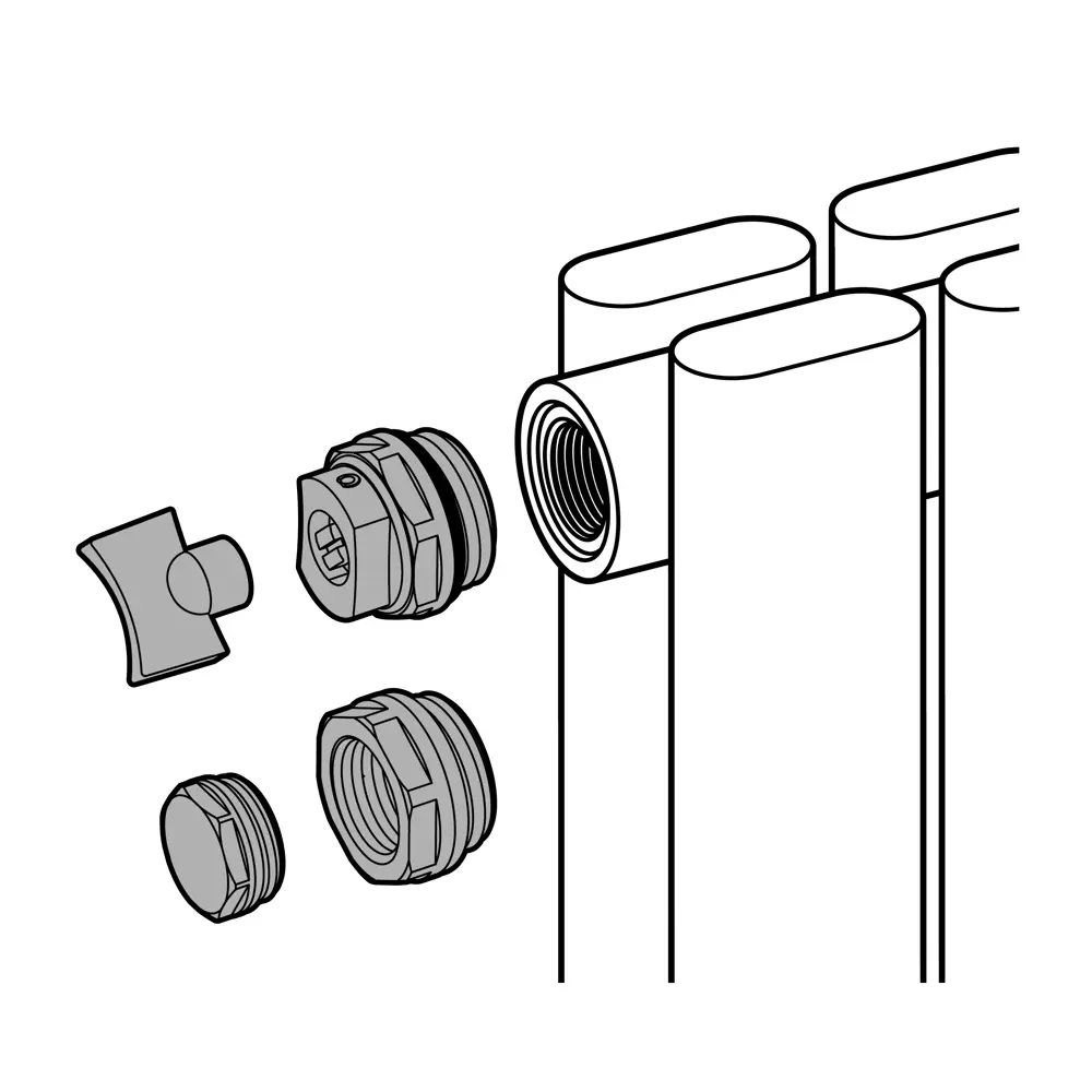 Монтажный комплект для радиатора MONLID 1"x1/2" сталь с кронштейном белый 10 шт STLM-2142731 - Вид №2