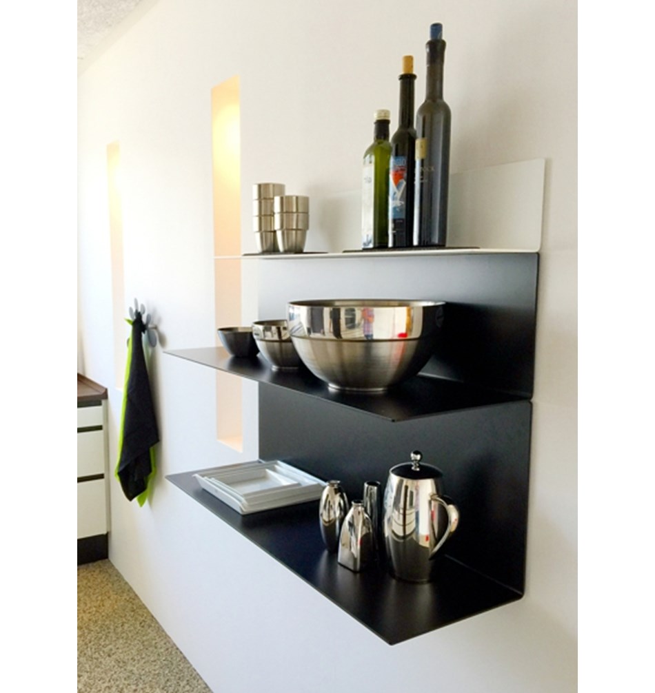 FROST Полка 4031 35x30x60cм » чёрная Алюминий Черный U4031-B  - Вид №4