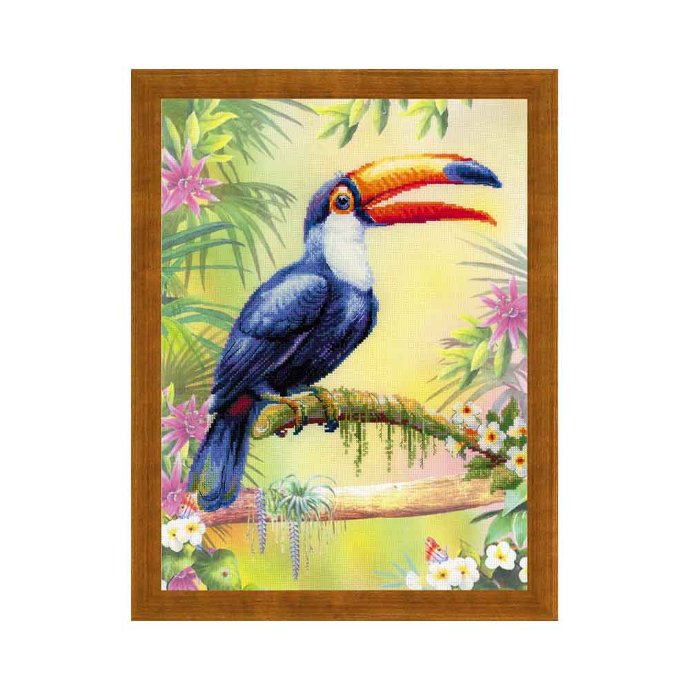 0077 РТ Набор для вышивания Тукан 40 х 30 см RIOLIS Частичная вышивка 