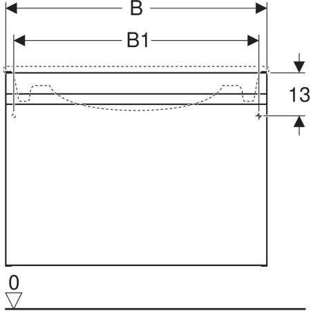 869562000 Шкафчик для встраиваемой раковины Geberit Renova Plan, с одним выдвижным и одним внутренним выдвижным ящиком Geberit  - Вид №3