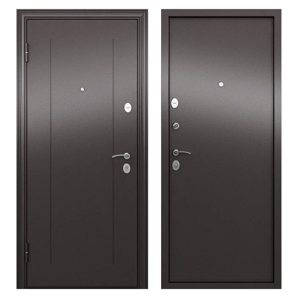 Дверь входная металлическая Денвер 950x2050 мм левая. цвет коричневый TOREX STLM-2200070