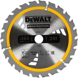 Диск пильный по дереву с гвоздями 184х20 мм DeWalt DT1951, 24 Т 82251931 STLM-2137385
