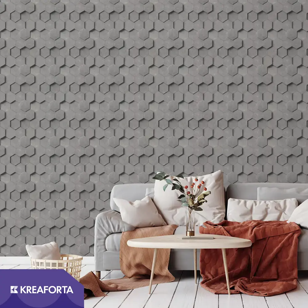 Обои флизелиновые KREAFORTA Art темно-серые 1.06 м 77018-44 STLM-2165839 - Вид №2