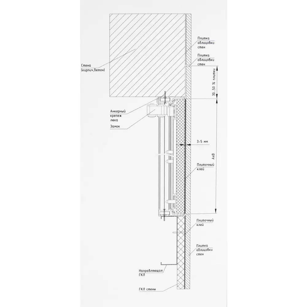 АЛБЕС Maxitech Плюс — незаметный ревизионный люк под плитку 20×20 см 82402399 STLM-0026601 - Вид №3