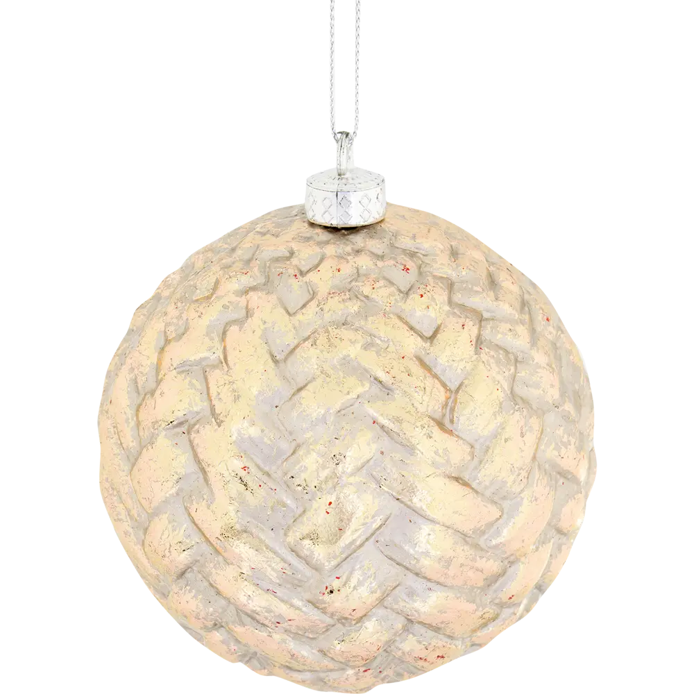 Елочный шар Christmas плетение ø 9.8 см пластик шампань Santreyd STLM-2105013