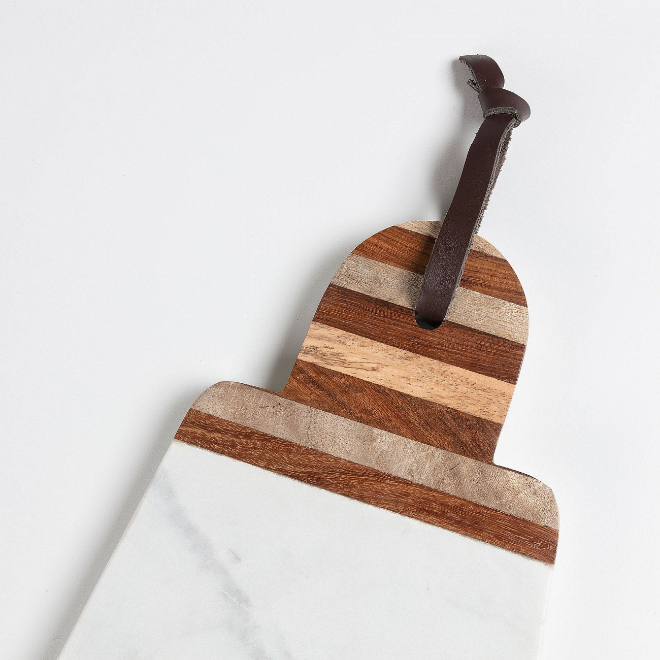 Доска разделочная белая мрамор, дерево 20х38 см Bryant от La Forma LA FORMA BRYANT 344438 Серый - Вид №1